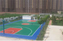 亞強(qiáng)體育施工案例:硅pu籃球場,